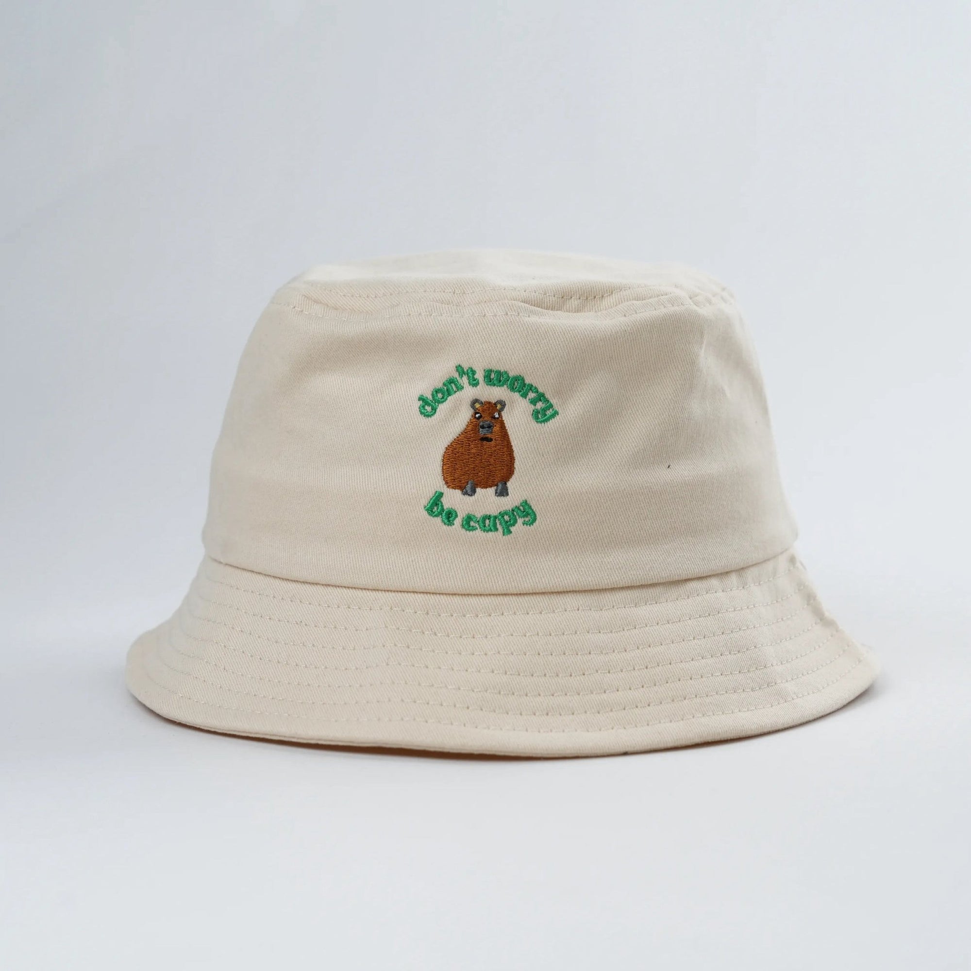 Family Matching 'Don't Worry, Be Capy' Embroidered Bucket Hat - Jungle Jams