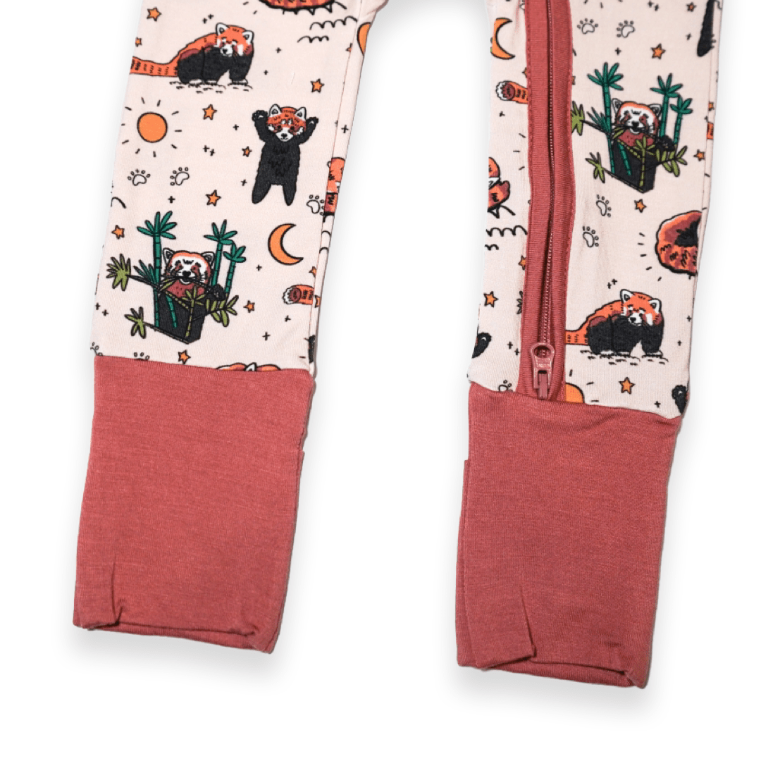 Red Panda Baby Zip Pajamas - Jungle Jams