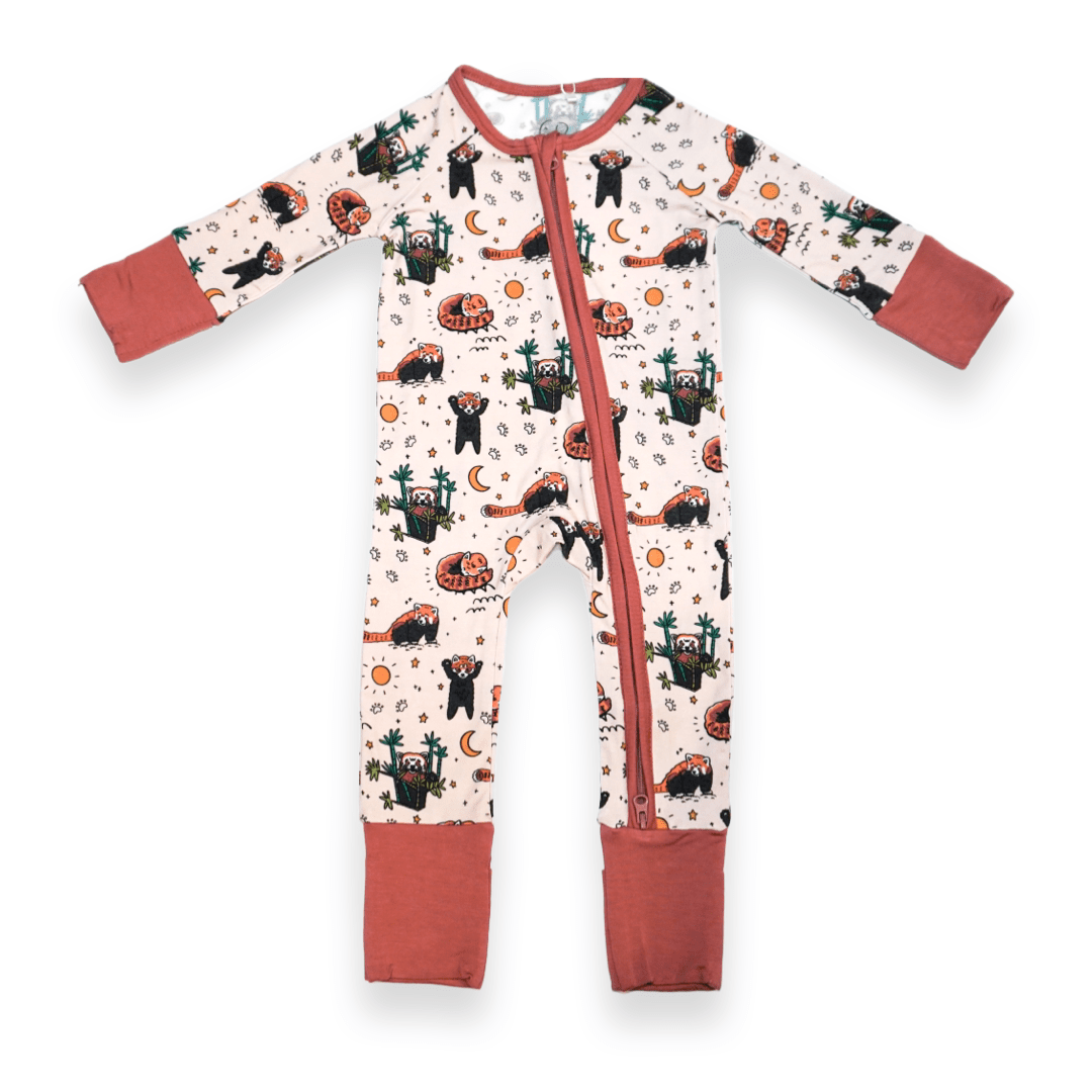 Red Panda Baby Zip Pajamas - Jungle Jams