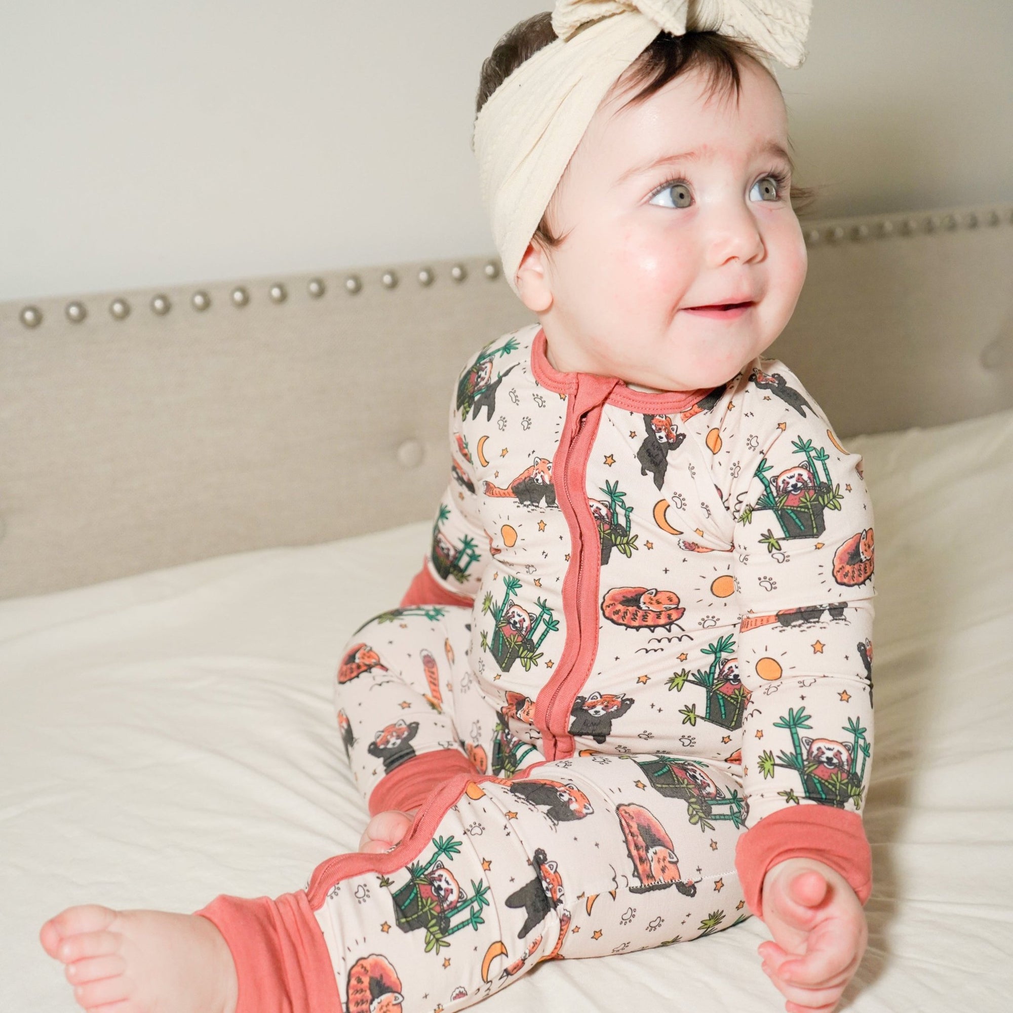 Red Panda Baby Zip Pajamas - Jungle Jams