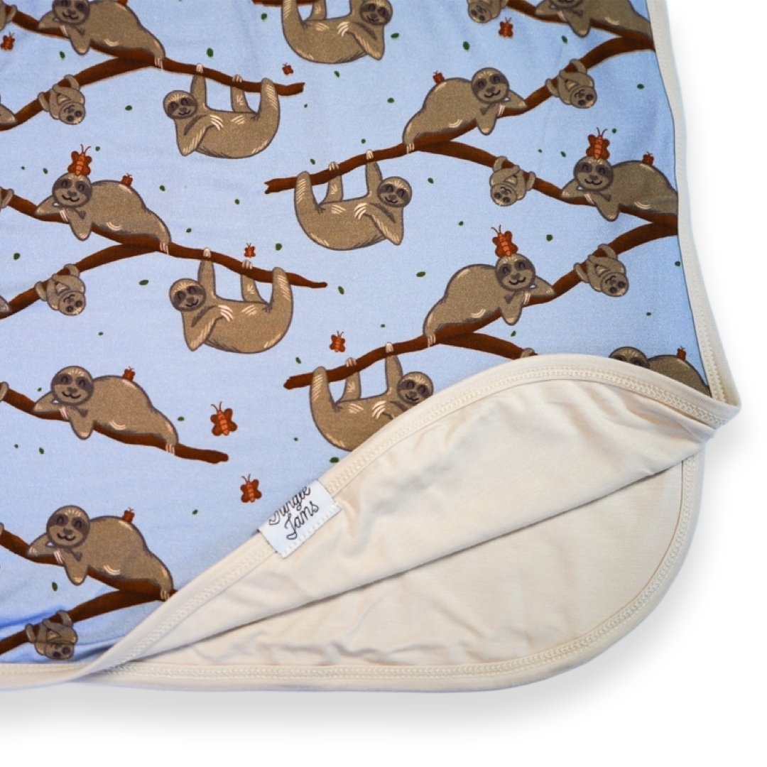 Sloth Reversible Double Layer Bamboo Blanket - Jungle Jams